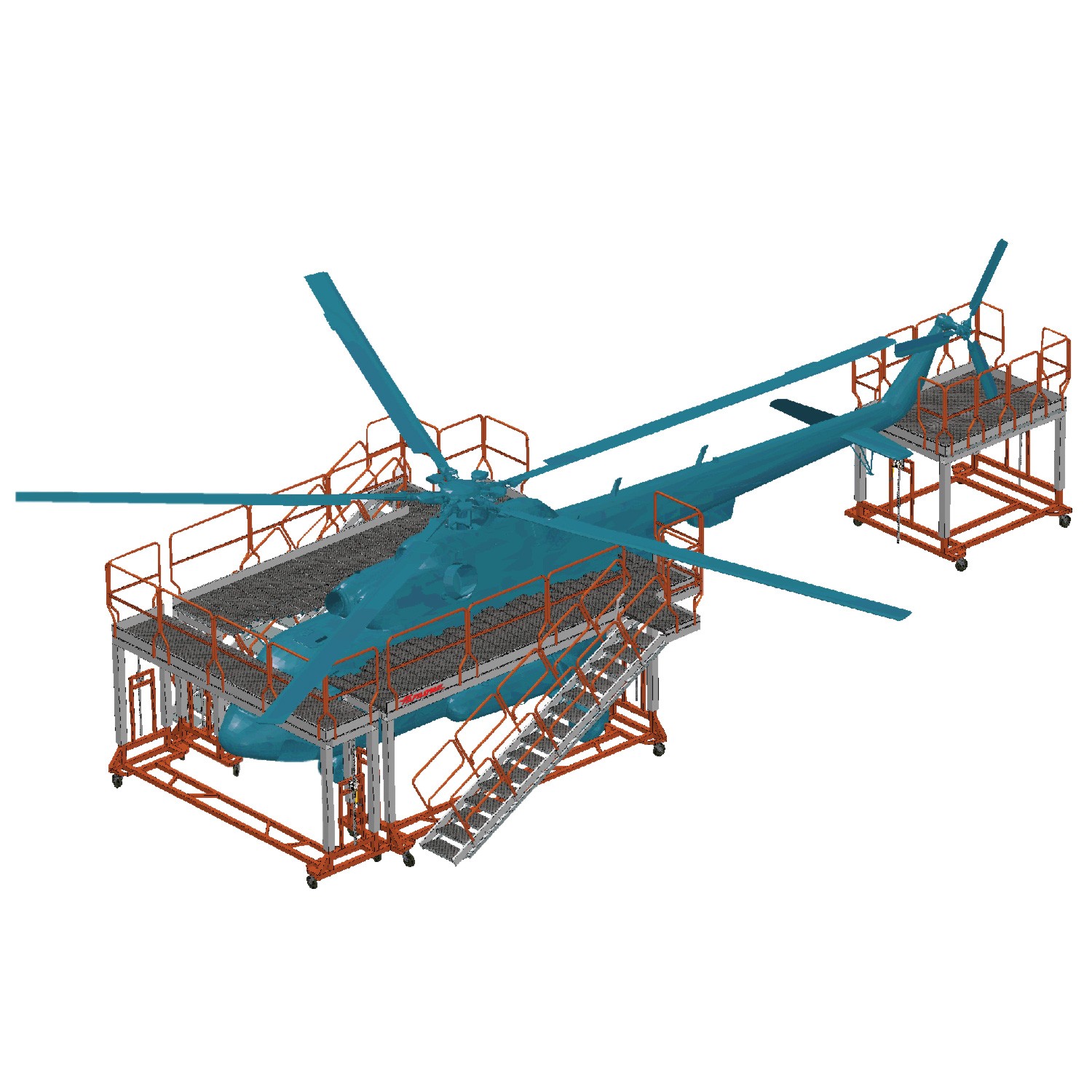 EM504 | Plataformas feitas à medida para manutenção de helicópteros