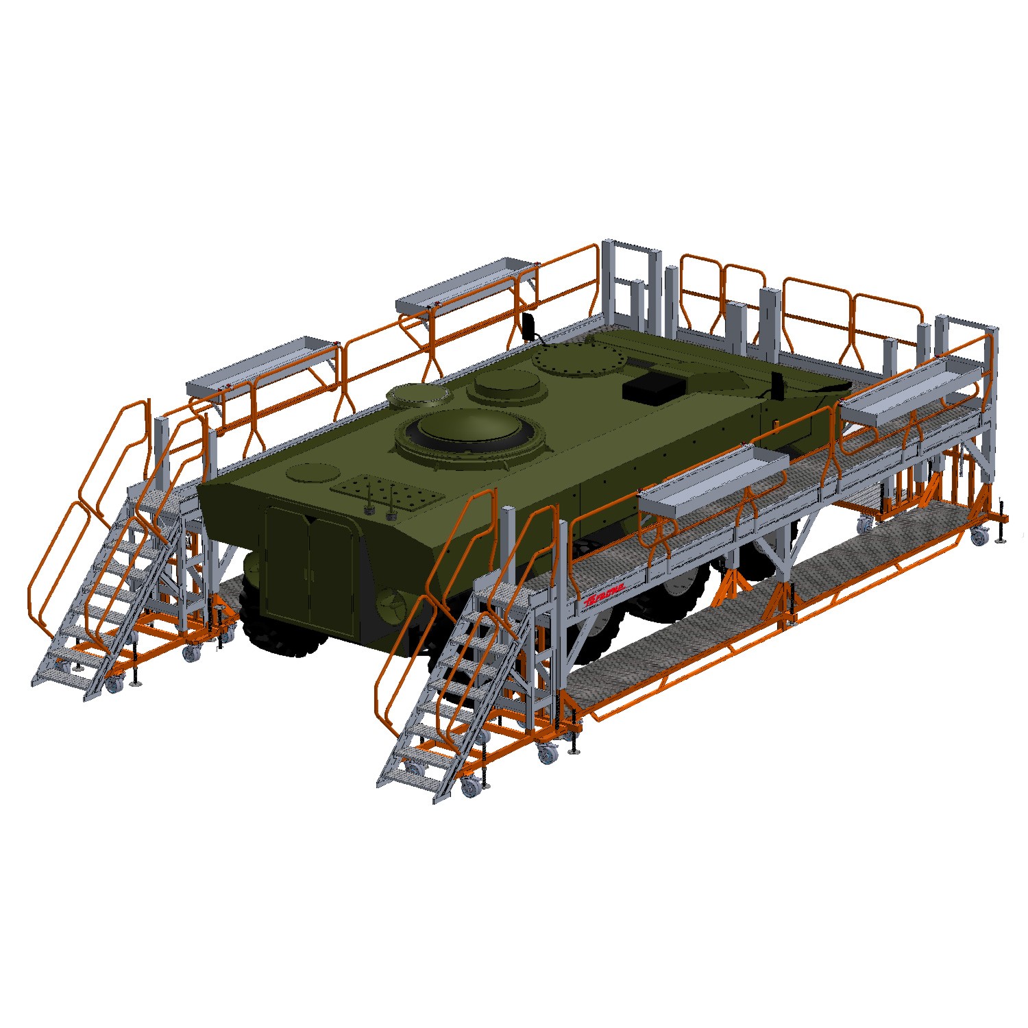 EM701 | Estrutura feita à medida para manutenção de veículos militares