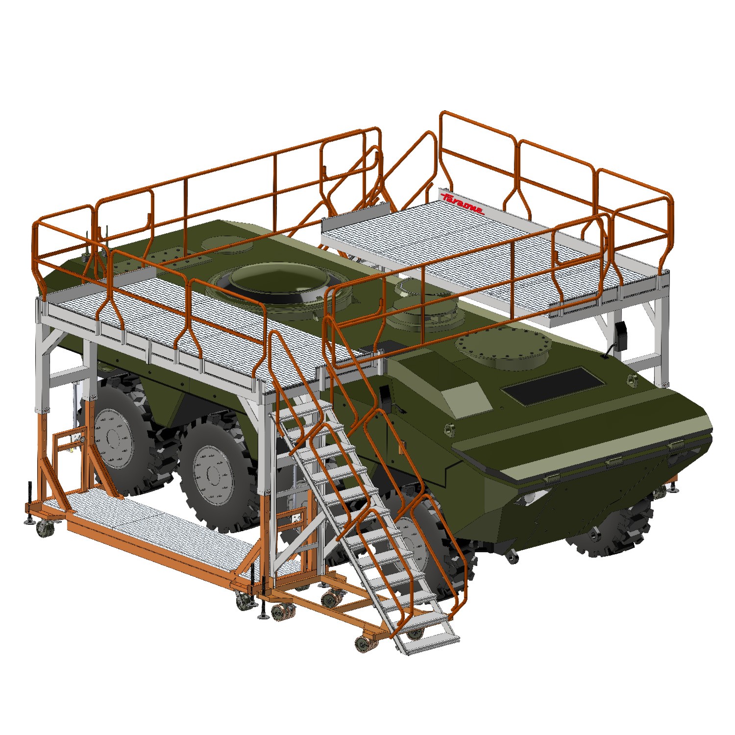 EM702 | Estrutura feita à medida para manutenção de veículos militares