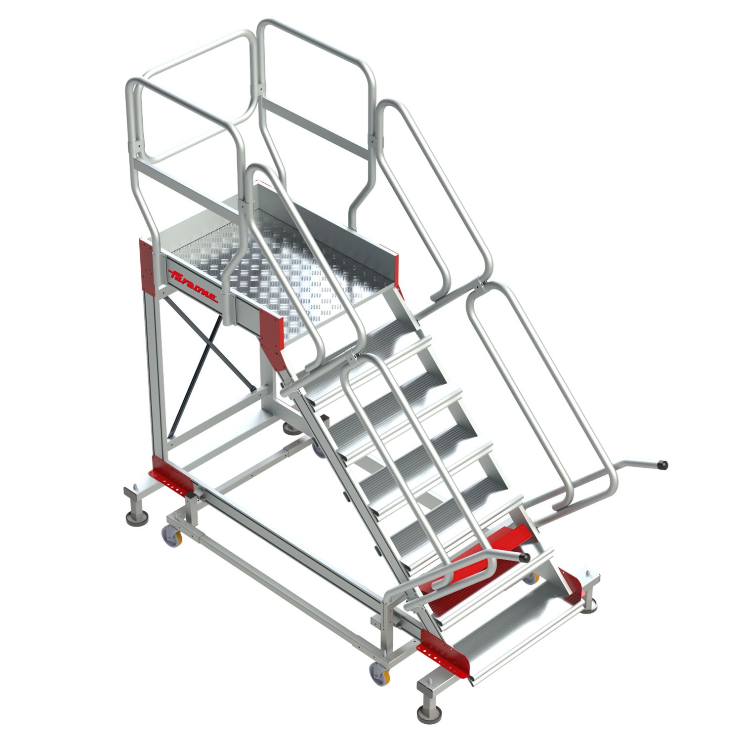 SY45 | Escada com plataforma e quatro rodas | Inclinação de 45°