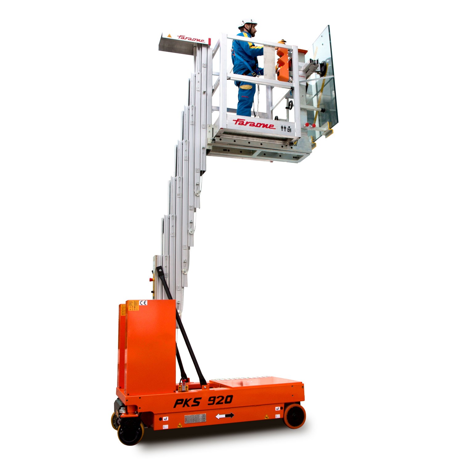 Elevah Montagem de vidros | A. máxima de trabalho 9,2 m.