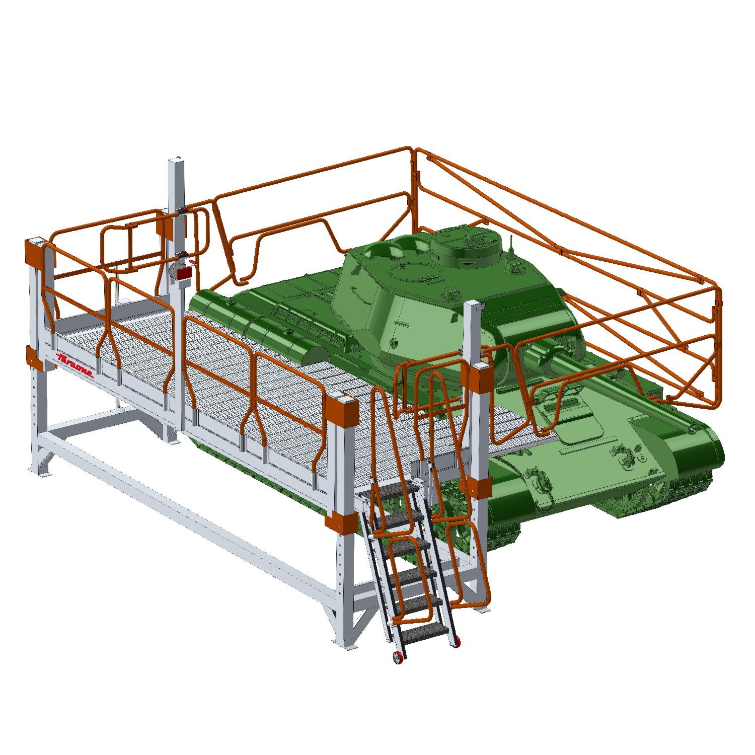 EM703 | Plataforma à medida para manutenção de veículos militares
