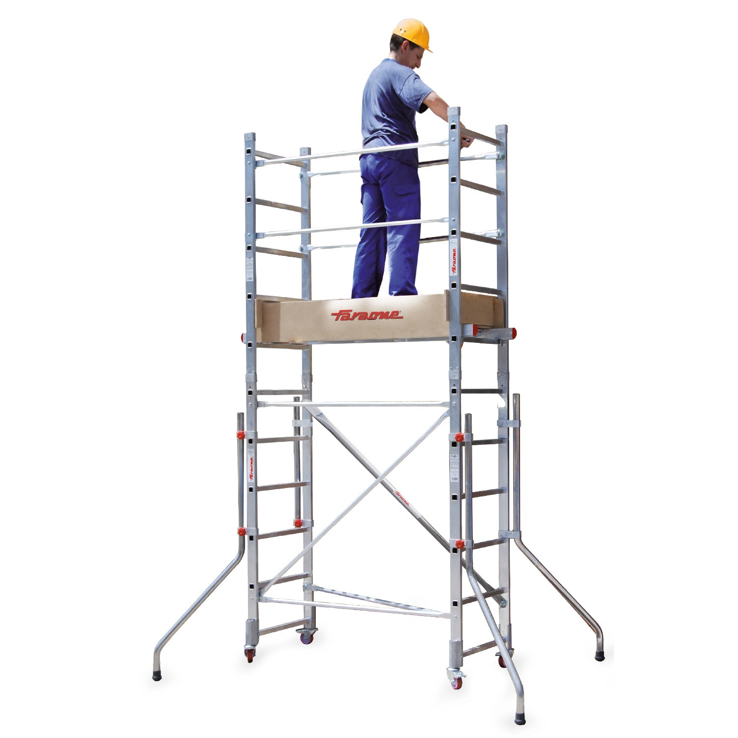 RAPIDO 140 | Andaime de alumínio com rodas e plataforma de 140x160 cm.